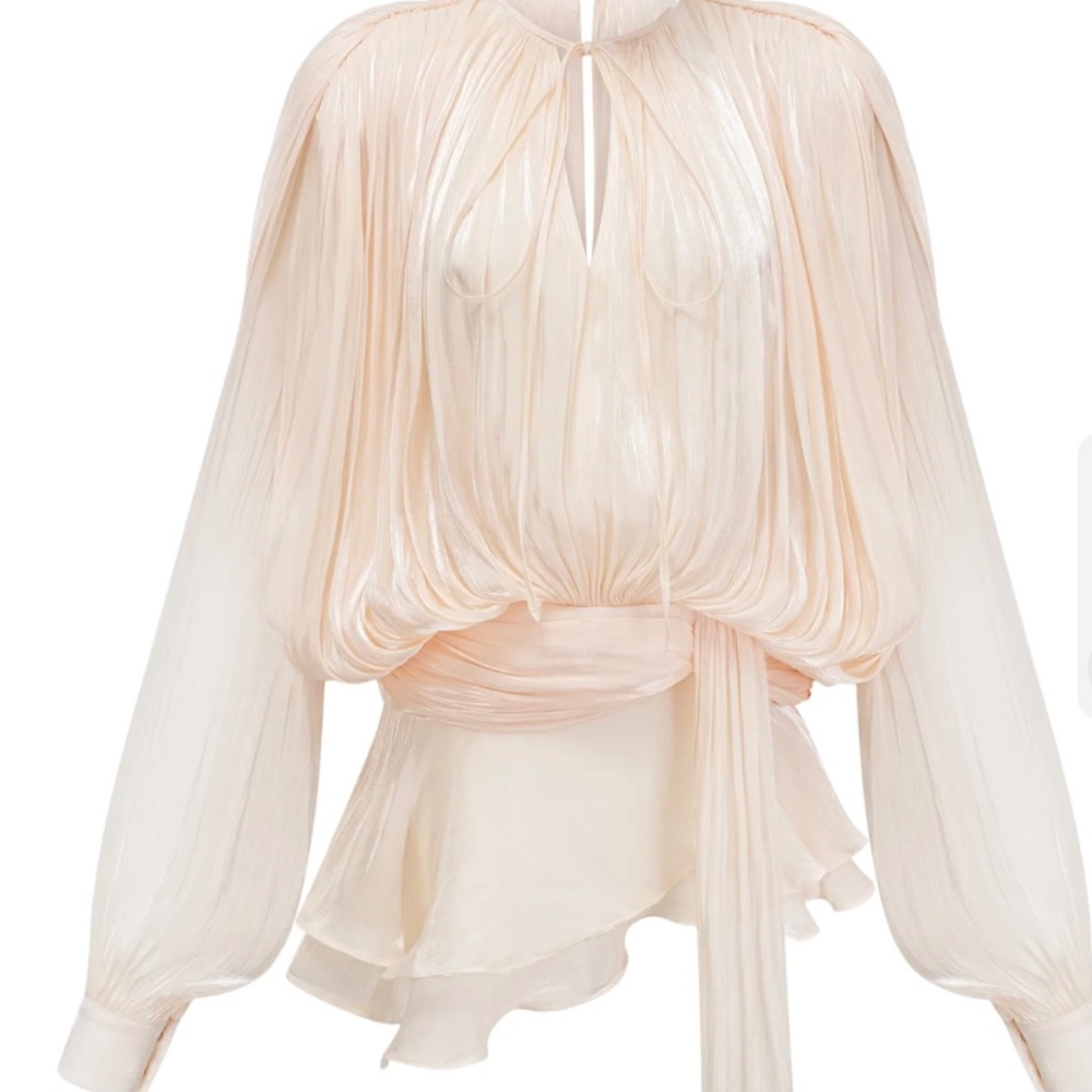 Eugénie Neutral Fully Pleated Ruffled Mini Dress